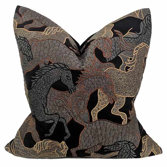 Equine Horses Applique - Charcoal Grey | 22"